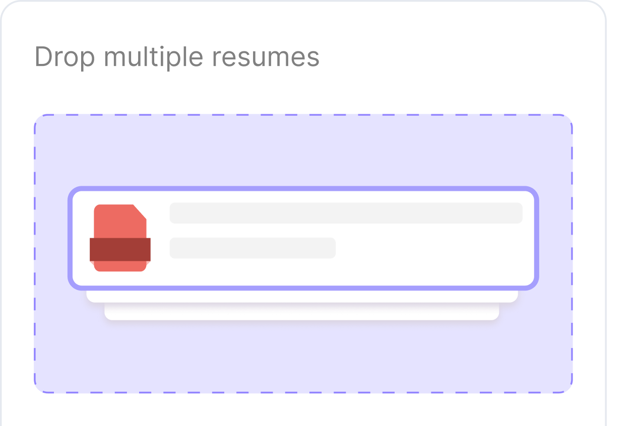 Simply Drag & Drop Multiple CVs to add candidates